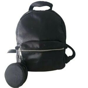 Black Mini Backpack Purse with Coin Pouch